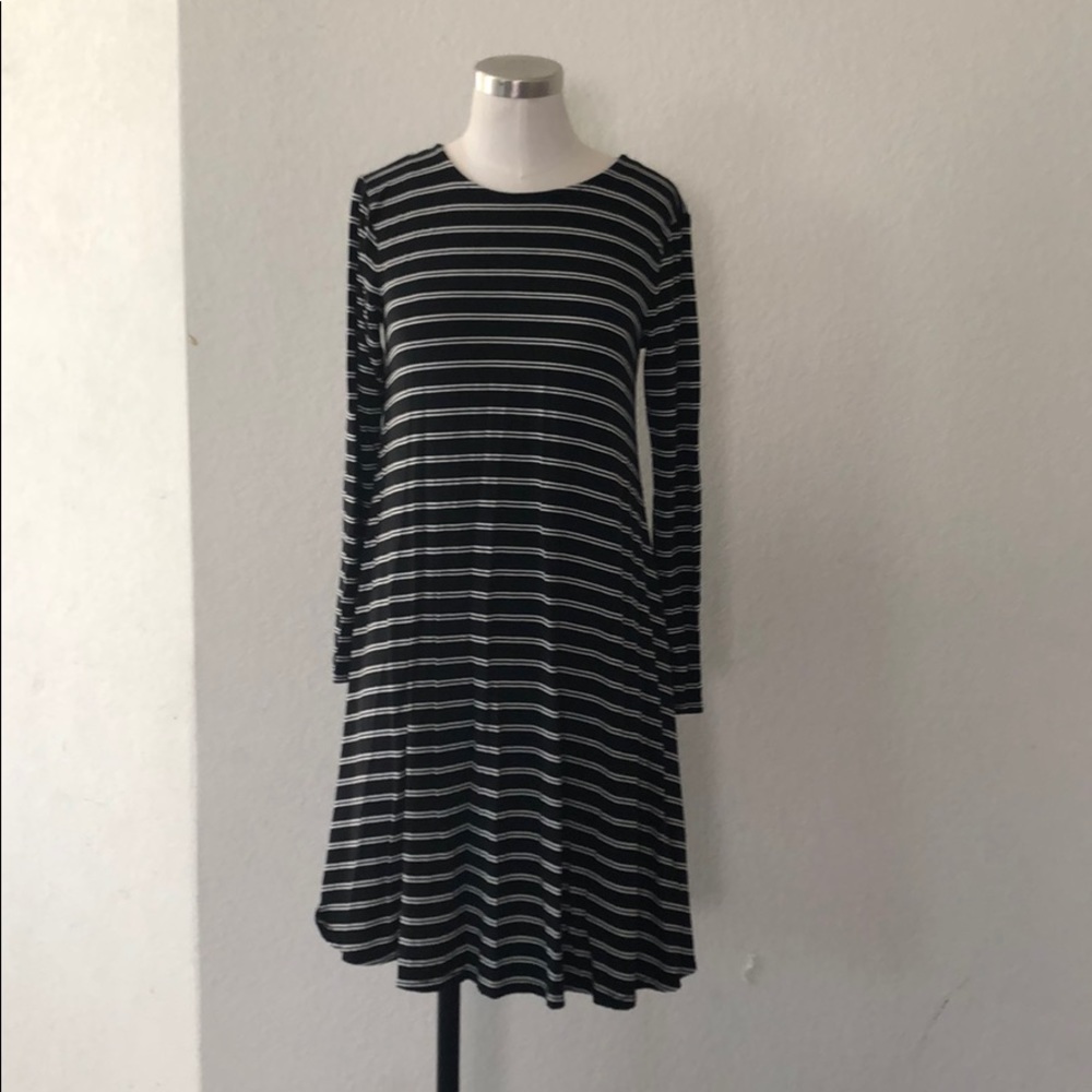 Long sleeve striped t shirt dress